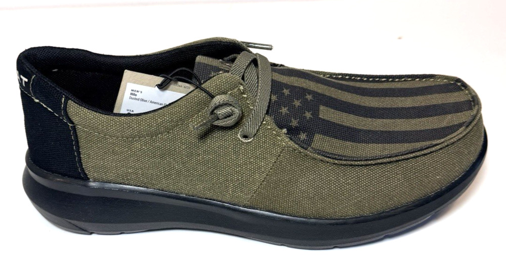 Ariat Men's Hilo Slip-on Shoe Size 8D Medium American Flag Olive Green NEW